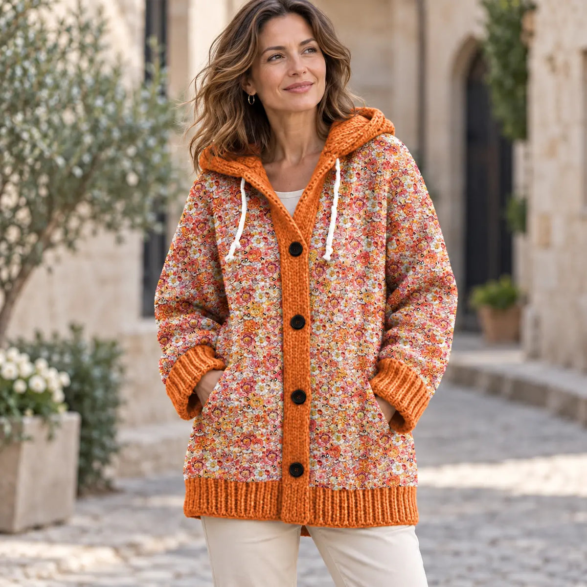 🤗✨ Zadnji dan – 50 % popust【S–6XL】✨ Elegantna ženska podložena zimska jakna s kapuco in potiskom