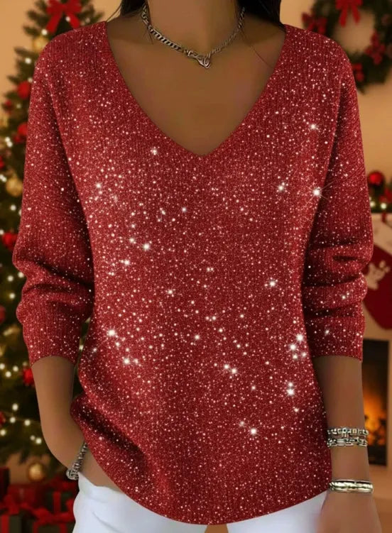 💥【50% de descuento】👚👚 Nuevo suéter de cuello en V de manga larga para mujer 4198886