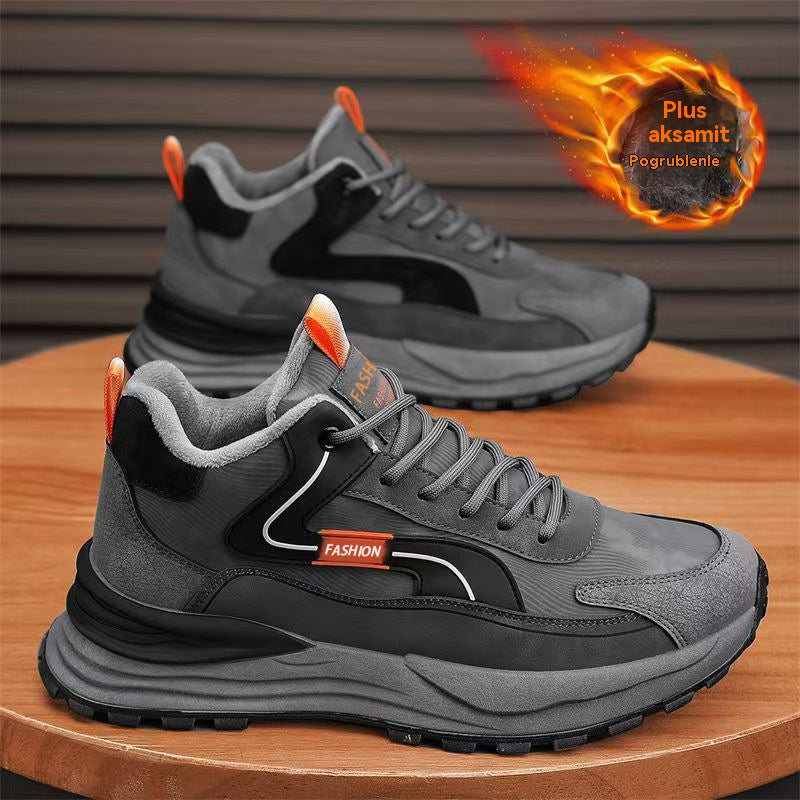 【39-44】🥾Nowe zimowe buty męskie z podszewką z polaru, ciepłą i grubą podeszwą 4205898
