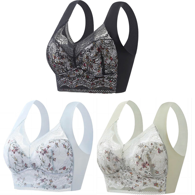 💕🎁【40kg-100kg】Oddychający, regulowany, bezszwowy biustonosz z lodowego jedwabiu w dużych rozmiarach 3750823
