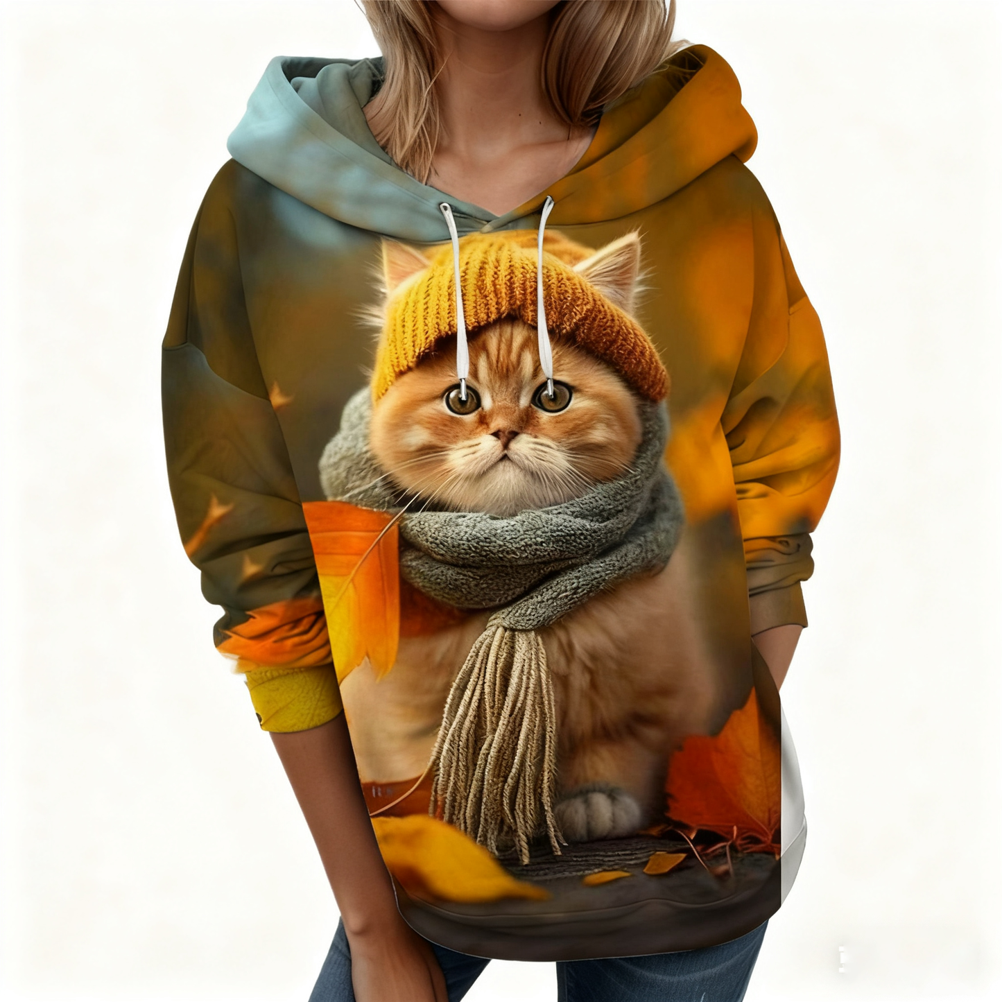 【S-6XL】Kočičí tričko s dlouhým rukávem – volný střih, pohodlné a hřejivé 🐱 Perfektní na podzim a zimu, samostatně nebo pod svetr! ✨
