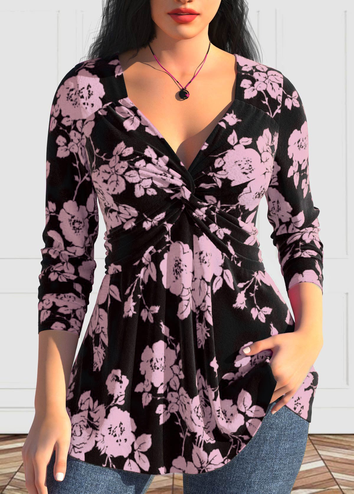 【L-6XL】 Top z długimi rękawami i nadrukiem w nowym stylu