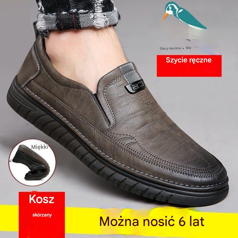 【39-44】👞 Buty męskie wykonane z miękkiej skóry naturalnej - dla pełnego komfortu dojrzałych mężczyzn