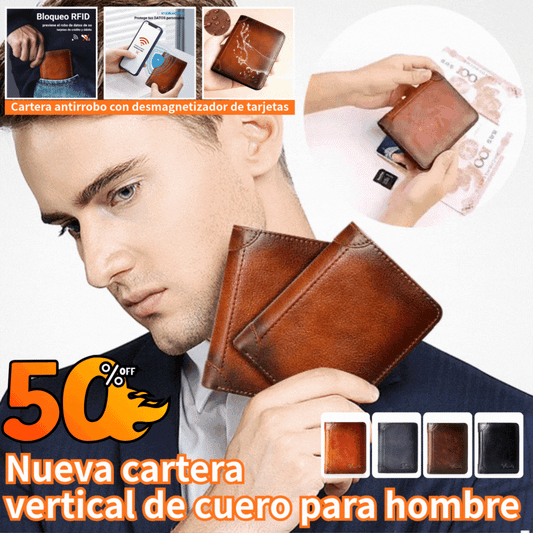 👝✨ Nueva cartera antirrobo de cuero genuino para hombre-4242026