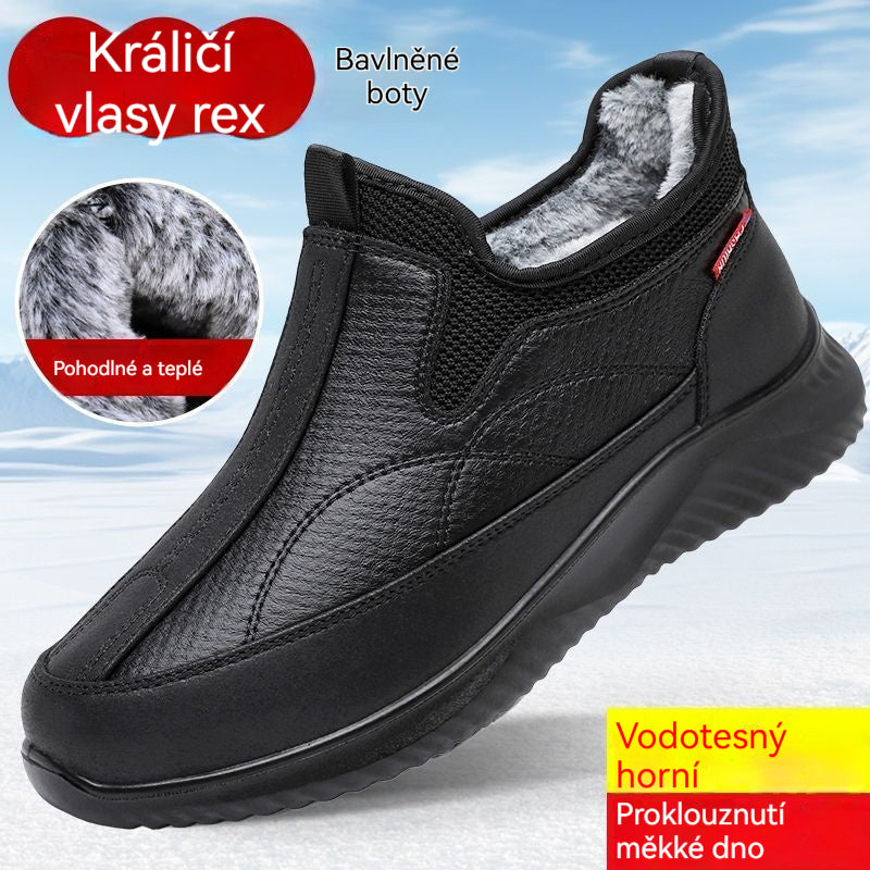 🔥Zimowe buty z bawełnianą lub wełnianą podszewką, ciepłe, wodoodporne i antypoślizgowe, z miękką podeszwą, lekkie, odpowiednie dla mężczyzn w średnim i starszym wieku. 4197234