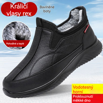 🔥Zimowe buty z bawełnianą lub wełnianą podszewką, ciepłe, wodoodporne i antypoślizgowe, z miękką podeszwą, lekkie, odpowiednie dla mężczyzn w średnim i starszym wieku. 4197234
