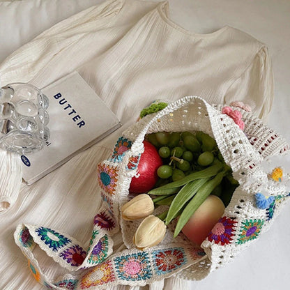 📢📢 Féláron! ⏰ Női boho horgolt táska – kézzel készített, egyedi design ✨