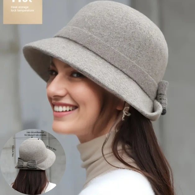 💥50%OFF💥  Jesienno-zimowy kapelusz damski z czystej wełny filcowej-3824732