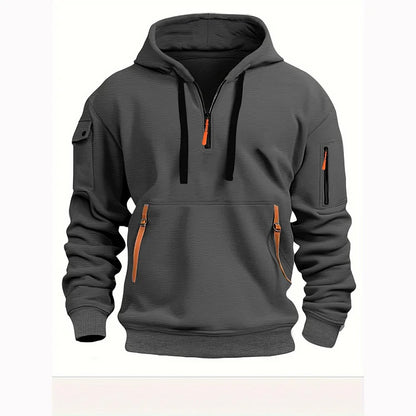 【S-5XL】Męska sportowa bluza z kapturem zapinana na zamek i wiele kieszeni 3782245