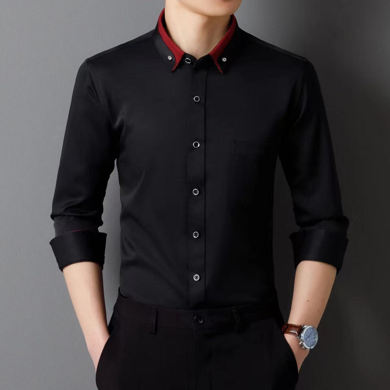 【S-4XL】👕Nowa oddychająca męska koszula biznesowa na co dzień na rok 2025-4163017