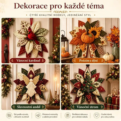 🎄🎄🎁Sada na zavěšení dveří - ručně vyráběná patchworková dekorace