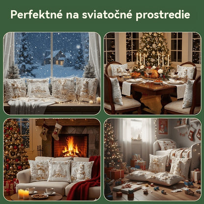 🎅Vánoční výprodej 49% SLEVA🎄Povlak na polštář s vánoční tématikou 【4-dílná sada】-Z
