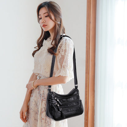 【🔥30% отстъпка】】Модна чанта за рамо с голям капацитет от мека кожа 4144861