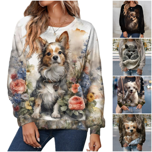 🔥【S-6XL】🐶Urocza bluza z kapturem z głową zwierzęcia dla kobiet 4158917