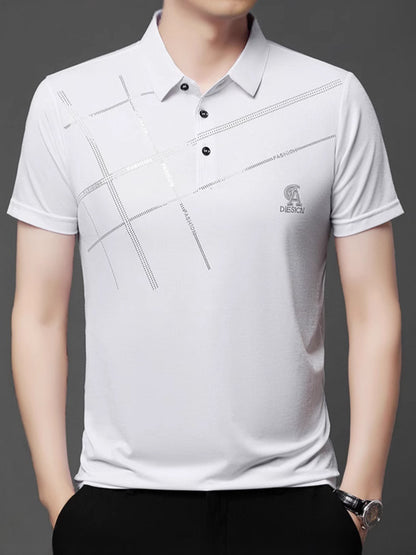 💥【Kup 1, a 2 dostaniesz gratis】👔【M-4XL】2025 Nowa męska casualowa koszulka polo z jedwabiu lodowcowego-4019142