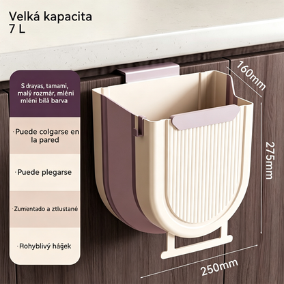 🗑️🚪Skládací závěsný kuchyňský odpadkový koš, závěsný odpadkový koš na dvířka domácích skříněk