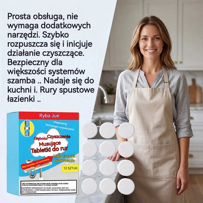 🥳3 opakowania💞 Mocne musujące tabletki do udrażniania rur, szybko rozpuszczają tłuszcz i włosy, działają antybakteryjnie i odświeżająco, nadają się do zlewów, toalet i odpływów podłogowych.