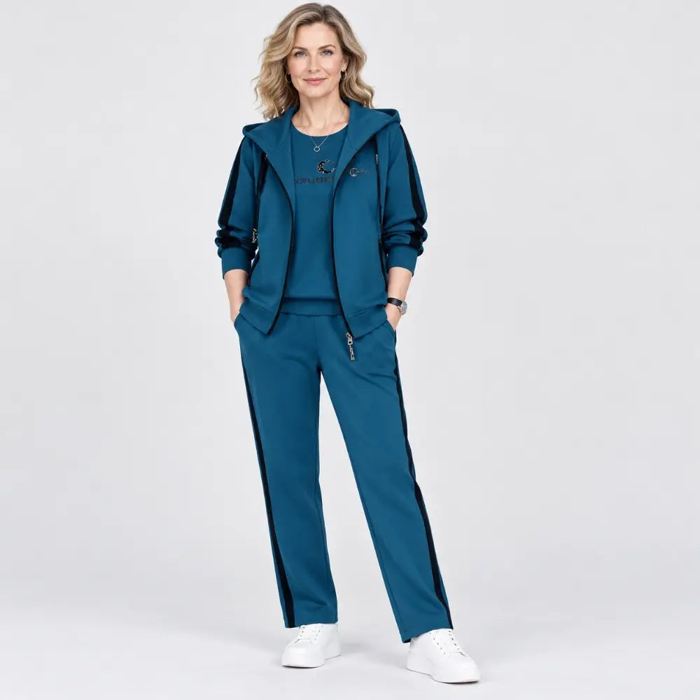 ✨【M–4XL】Dámský třídílný set 2026 – mikina s kapucí na podzim a zimu, volný sportovní střih, velké velikosti, pro maminky