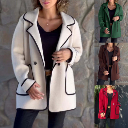 💥【S-5XL】Nový elegantní oboustranný vlněný kabát s kostýmovým límcem-4163846