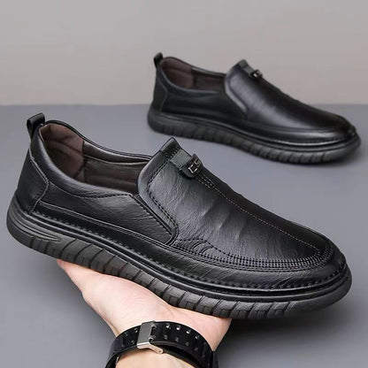 【39-44】Casualowe buty skórzane, miękka podeszwa, antypoślizgowe-3741296