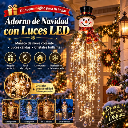 🎄🎅 Vánoční závěsná LED lampa se sněhovou vločkou a křišťálem | Kouzelná záře na verandu ✨