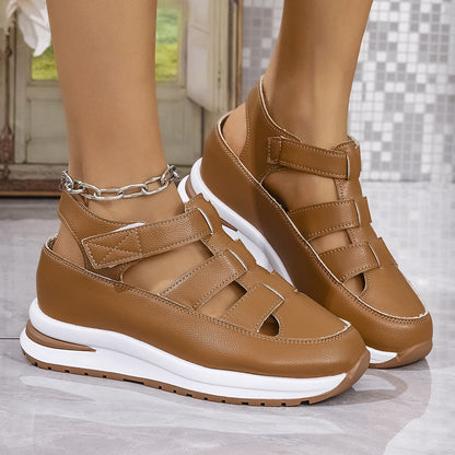 🔥【Oferta specjalna】【Kup 1, otrzymaj 1 gratis】 🌸【35-43】Modne damskie sandały na 2025 rok, wykonane z prawdziwej skóry, z wygodnym ażurowym obcasem-4035768