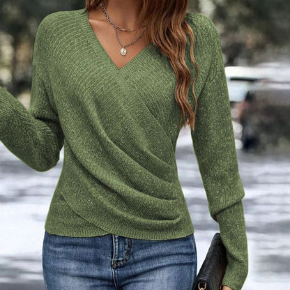 🔥Elegancki damski sweter dzianinowy na co dzień, ciepły sweter z długim rękawem na wiosnę i jesień-4190713