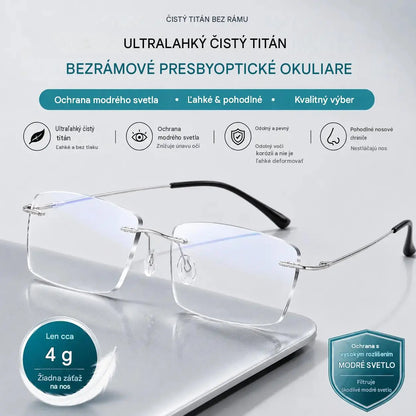 👓 Vysoce kvalitní, ultralehké, bezrámové, profesionální brýle s vysokým rozlišením a ochranou proti modrému světlu - unisex