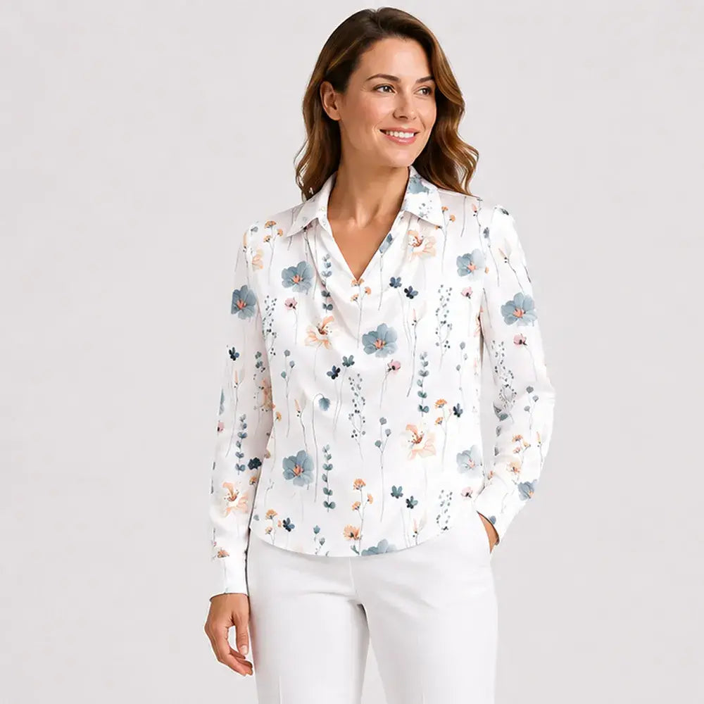 ⏳✨【50% sleva po omezenou dobu】【S-3XL】【40-100 kg】Elegantní dámská košile s potiskem a límcem