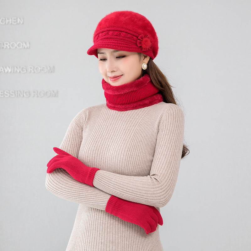 【Hat+scarf】Gorro de felpa para mujer para abrigarse en otoño e invierno 4147914