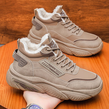 Uniwersalne, grube, codzienne buty do biegania, nowy styl, wyściółka z polaru, oddychające trampki męskie-4188457