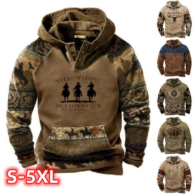 🔥[S-5XL]męska, pogrubiona bluza 3D z długimi rękawami, zapewniająca ciepło i zimno jesienią i zimą