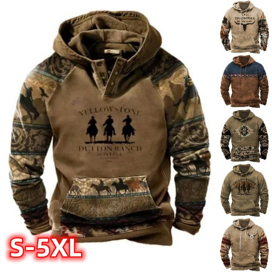 🔥[S-5XL]męska, pogrubiona bluza 3D z długimi rękawami, zapewniająca ciepło i zimno jesienią i zimą