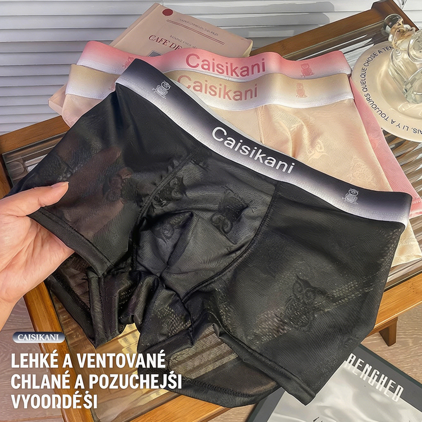 🎁【Balení 5 kusů】【L-4XL】Pánské průsvitné síťované spodní prádlo – sexy, prodyšné a transparentní