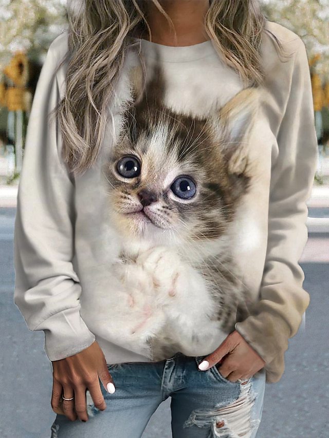 🔥【S-6XL】🐶Urocza bluza z kapturem z głową zwierzęcia dla kobiet 4158917