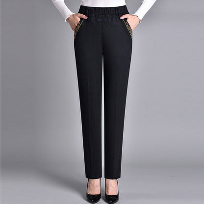 🔥👖 Utolsó nap – 50% kedvezmény 【L–5XL】 Új, női, laza szabású, rugalmas, egyenes szárú farmernadrág meleg béléssel őszre és télre, meleg és kényelmes ✨