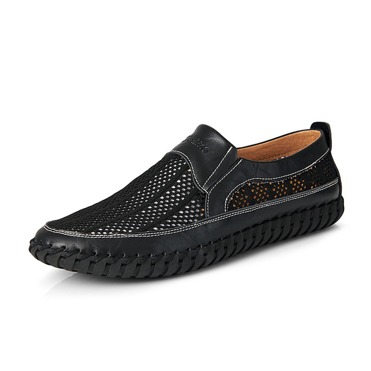 【38-48】Letnie nowe męskie buty z siateczki – duże rozmiary – prawdziwa skóra bydlęca Odporne na pot i nieprzyjemny zapach Oddychające i wygodne-4074344