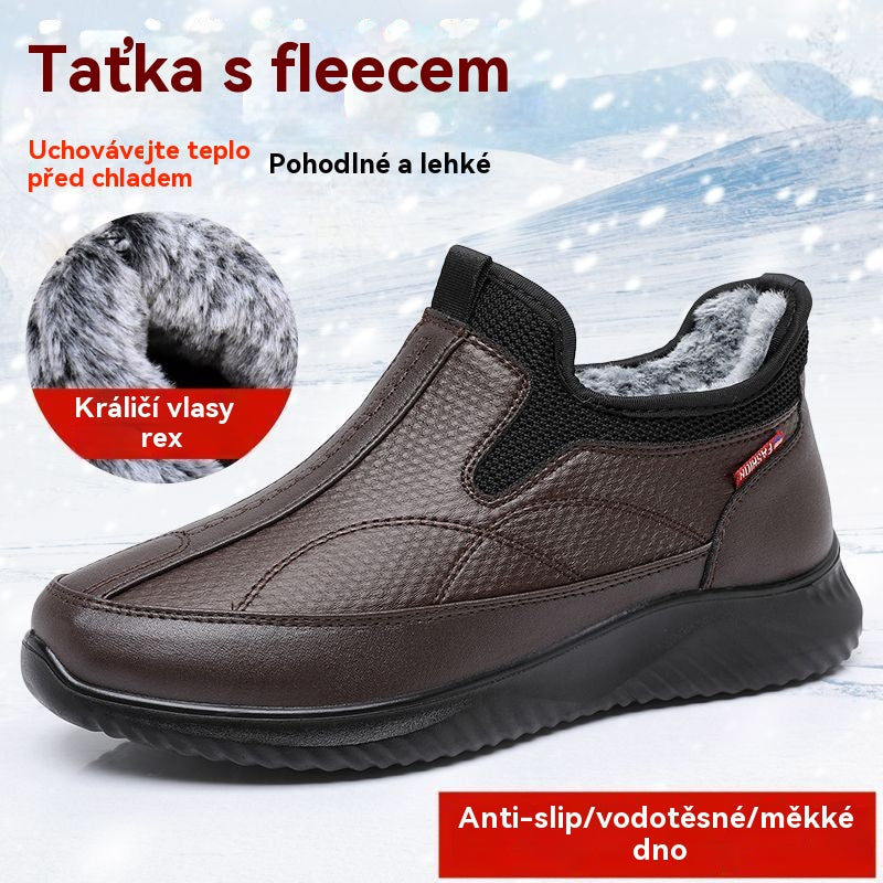 🔥Zimowe buty z bawełnianą lub wełnianą podszewką, ciepłe, wodoodporne i antypoślizgowe, z miękką podeszwą, lekkie, odpowiednie dla mężczyzn w średnim i starszym wieku. 4197234