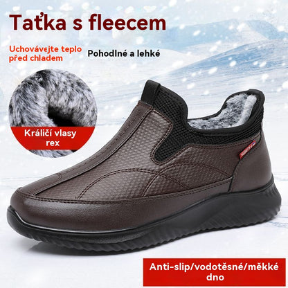 🔥Zimowe buty z bawełnianą lub wełnianą podszewką, ciepłe, wodoodporne i antypoślizgowe, z miękką podeszwą, lekkie, odpowiednie dla mężczyzn w średnim i starszym wieku. 4197234