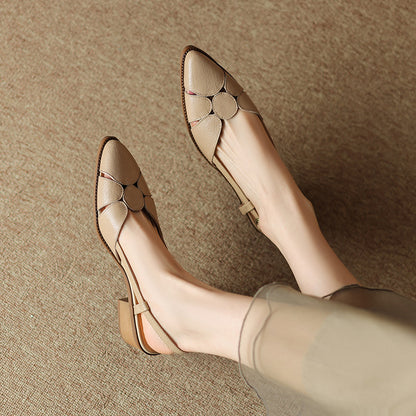 【35-40】💖2024 Modne i wszechstronne, ręcznie robione letnie rzymskie skórzane buty Baotou-3592174