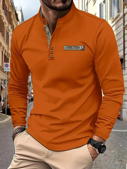 【🔥Specjalna redukcja 50%】【S-3XL】Męskie sportowe koszulki polo z długimi rękawami 4174850