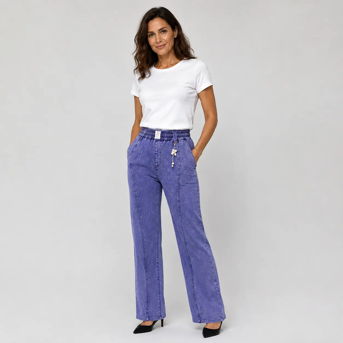 👖【M-4XL】Magas derekú, rugalmas női farmernadrág