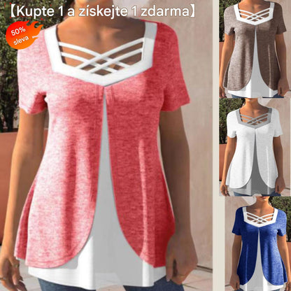 💥❤️【S-5XL】Letní tričko s potiskem pro větší velikosti 4237915