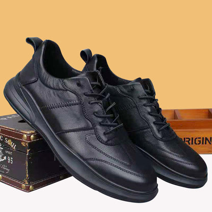 👞【39-44】2024 nowe męskie buty na co dzień z prawdziwej skóry-3759765