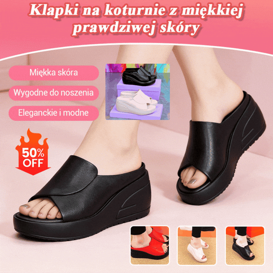 💥【30% ZNIŻKI】🔥[Obcas 5,5 cm] 【35-42】Sandały na koturnie z miękką podeszwą-4239963