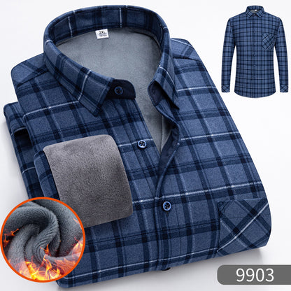 🔥【Poloviční cena】1 kus: 690 Kč 👔【L-5XL】Teplá společenská košile s dlouhým rukávem