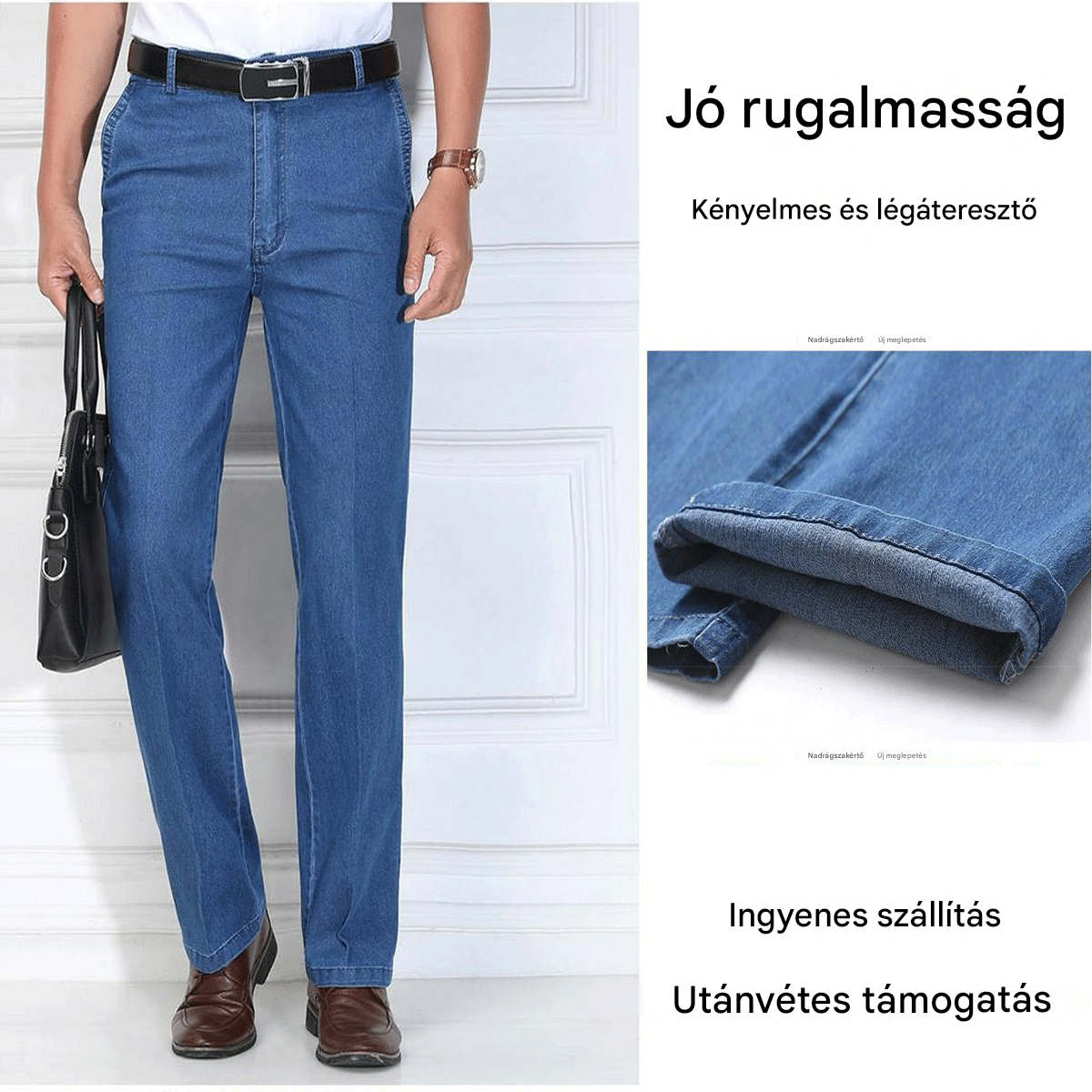 👖👖 【50% KEDVEZMÉNY】2026 Új Férfi Magas Derekú Farmer Plus Size
