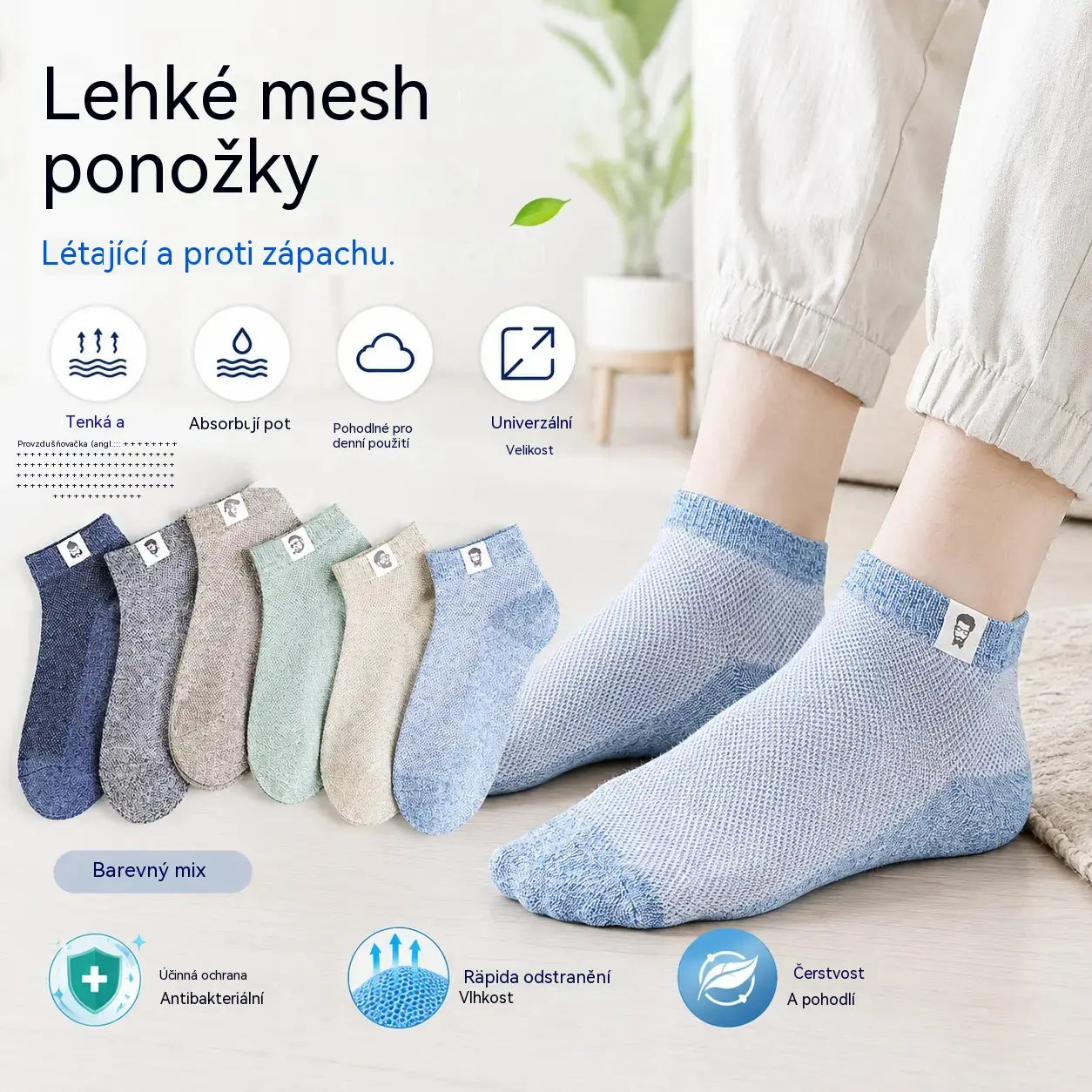 10 párů 520 Kč🔥⚡🧦Pánské prodyšné antibakteriální a zápachu odolné ponožky