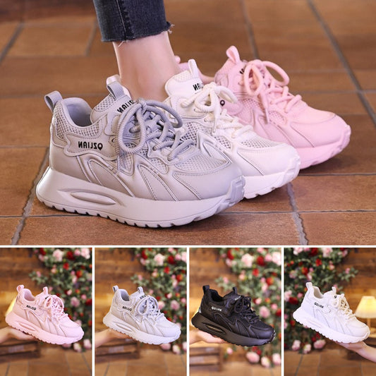 【35-40】 Damskie, oddychające i wygodne tenisówki i buty na grubą podeszwę z siateczki-3727757