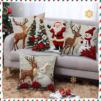 🔥【Paquete de 4 piezas】🎅Oferta especial de Navidad: 49 % de descuento🎄Fundas de almohada con temática navideña 4164022